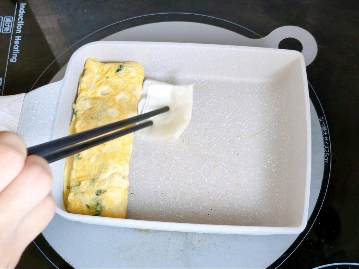 目黒蓮さん「しらすと海苔の玉子焼」のレシピ