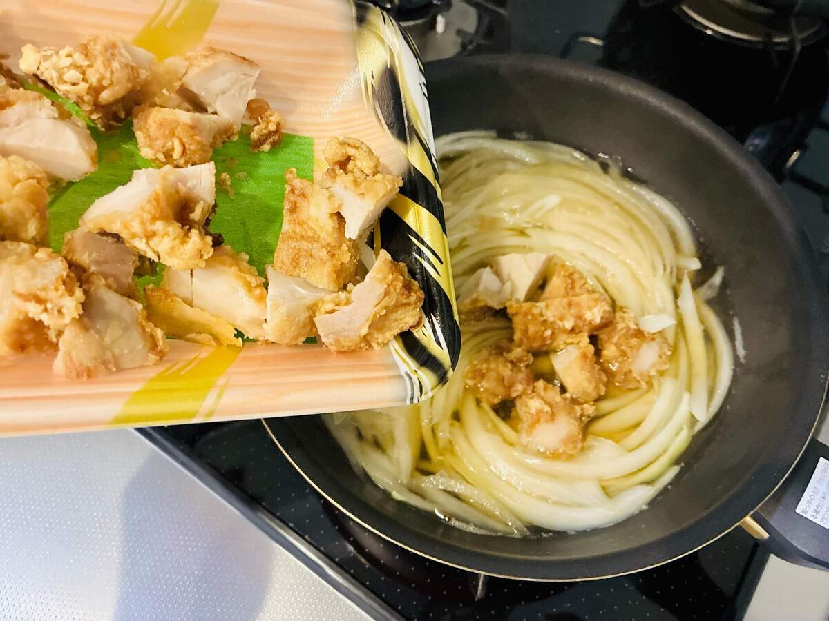 スーパーの唐揚げで作る親子丼