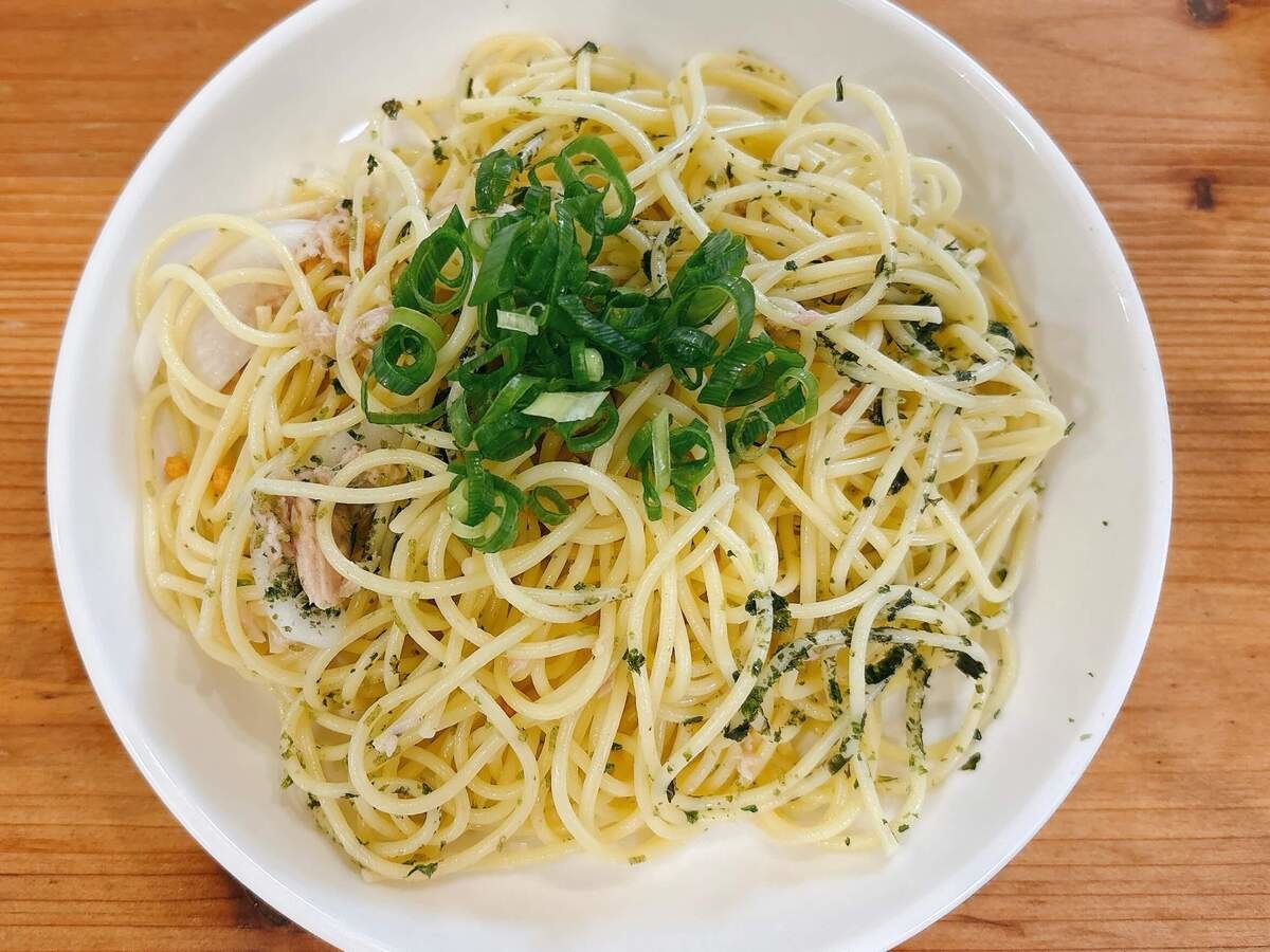 永谷園公式レシピ「お茶づけの素×パスタ」
