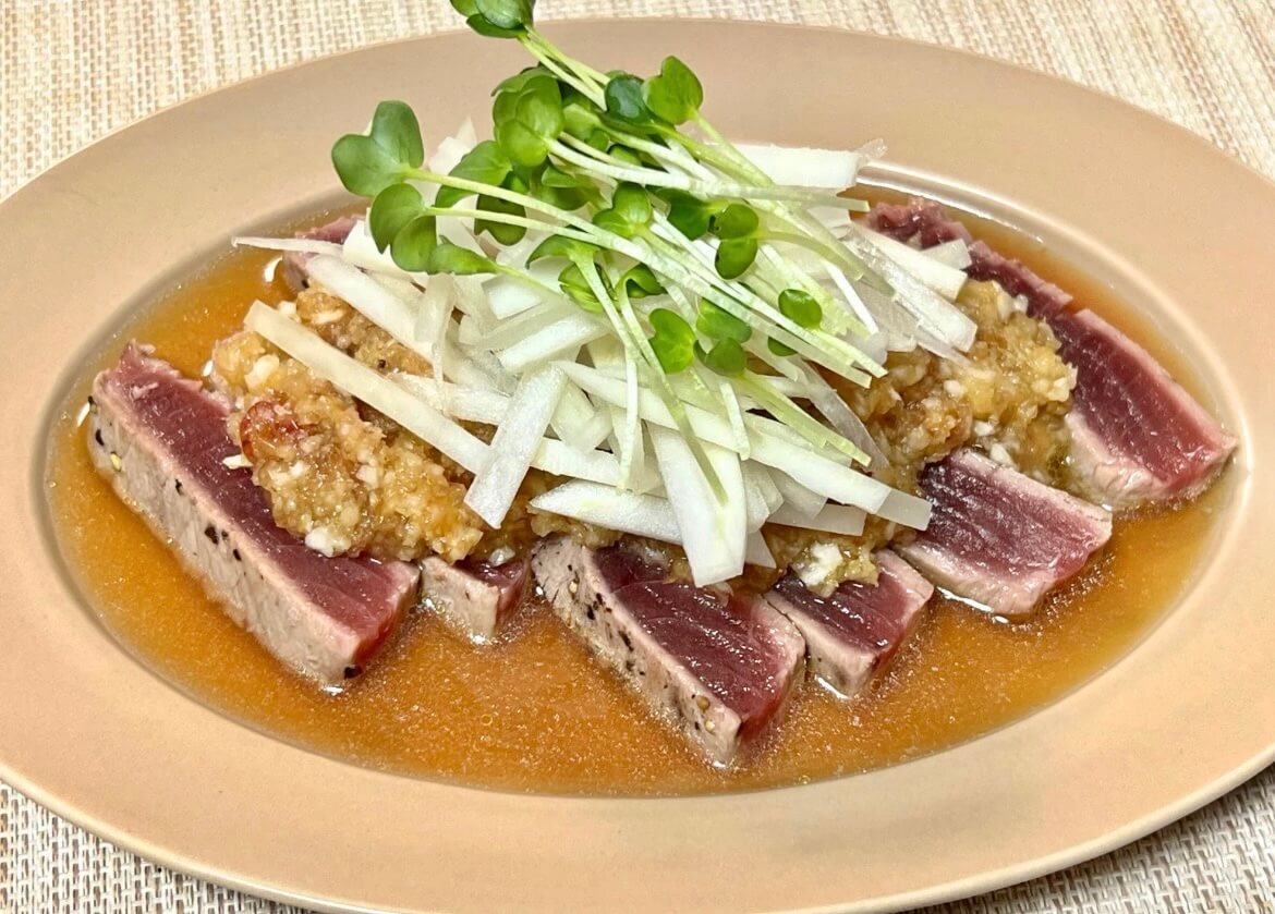 タサン志麻さん「マグロのたたき ポン酢オリーブオイル