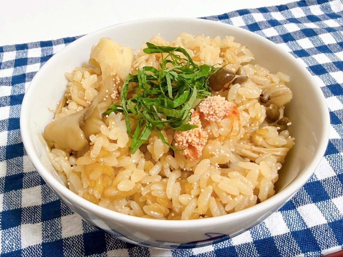 明太きのこ炊き込み御飯
