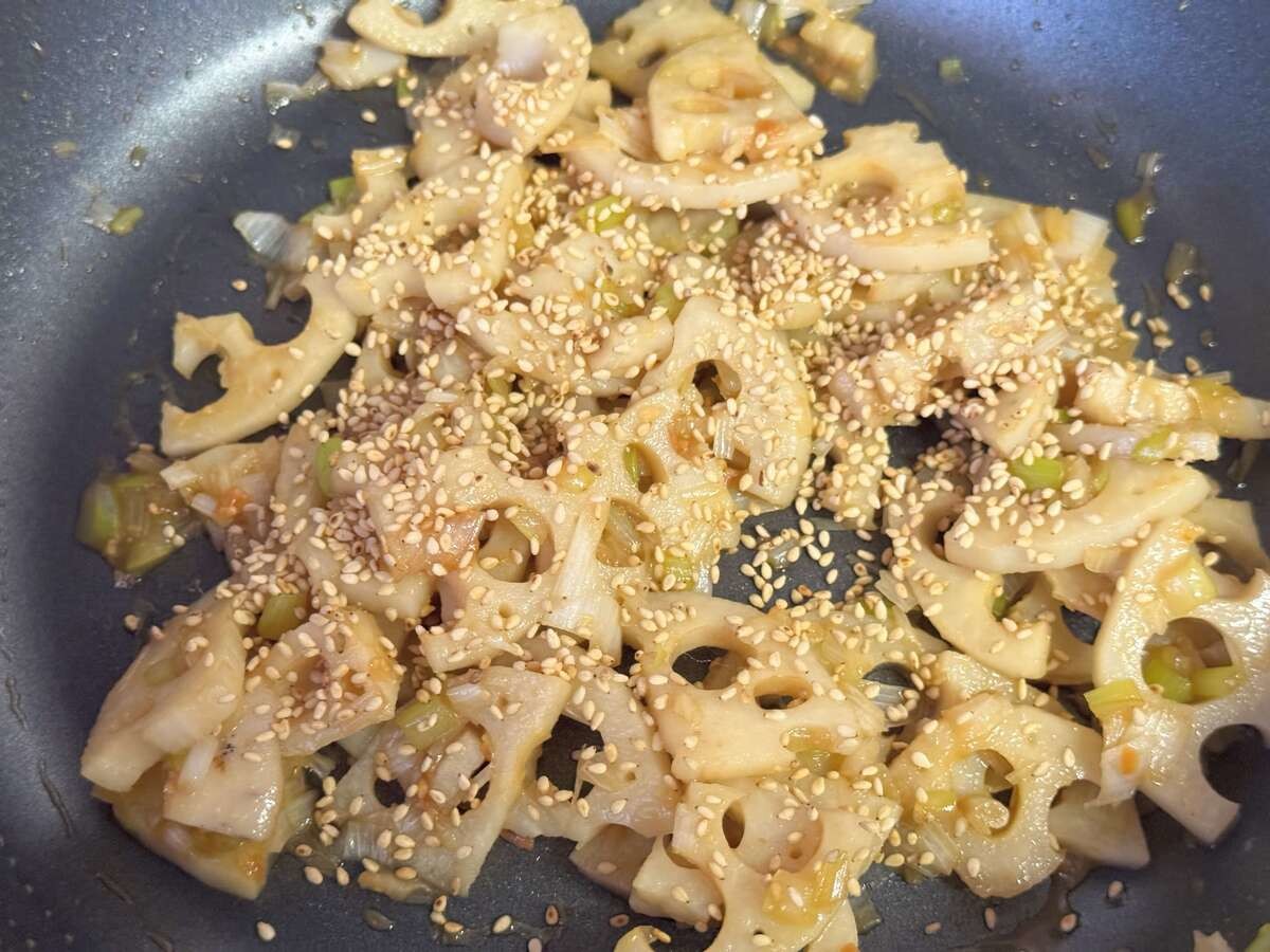 れんこんのねぎ味噌焼き
