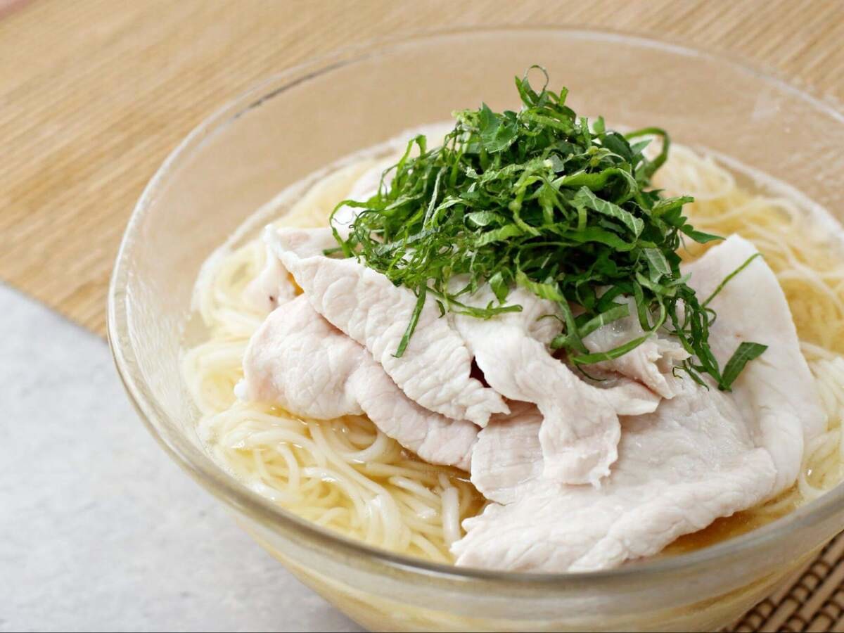 豚しゃぶのとろろ酢そうめん