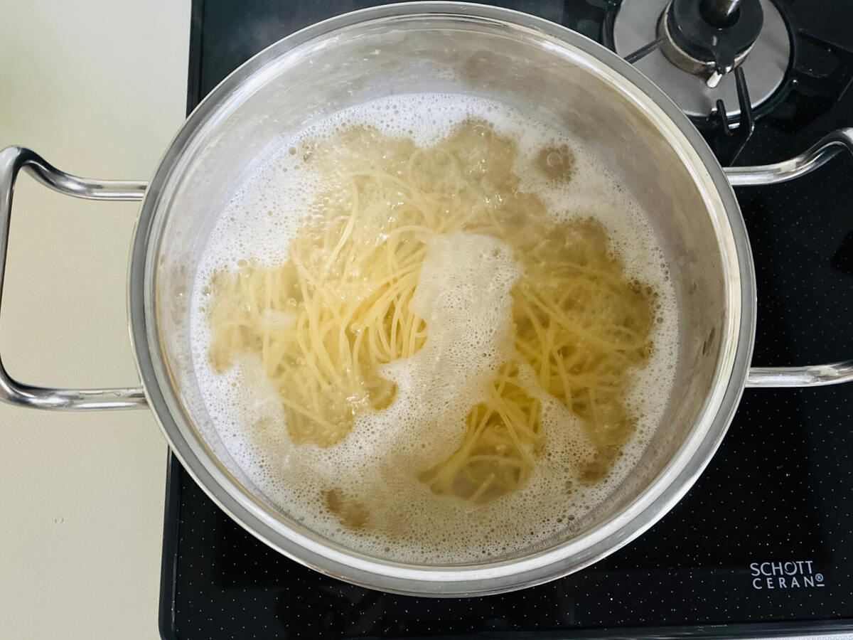ツナとおろしの冷製ぽんパスタ