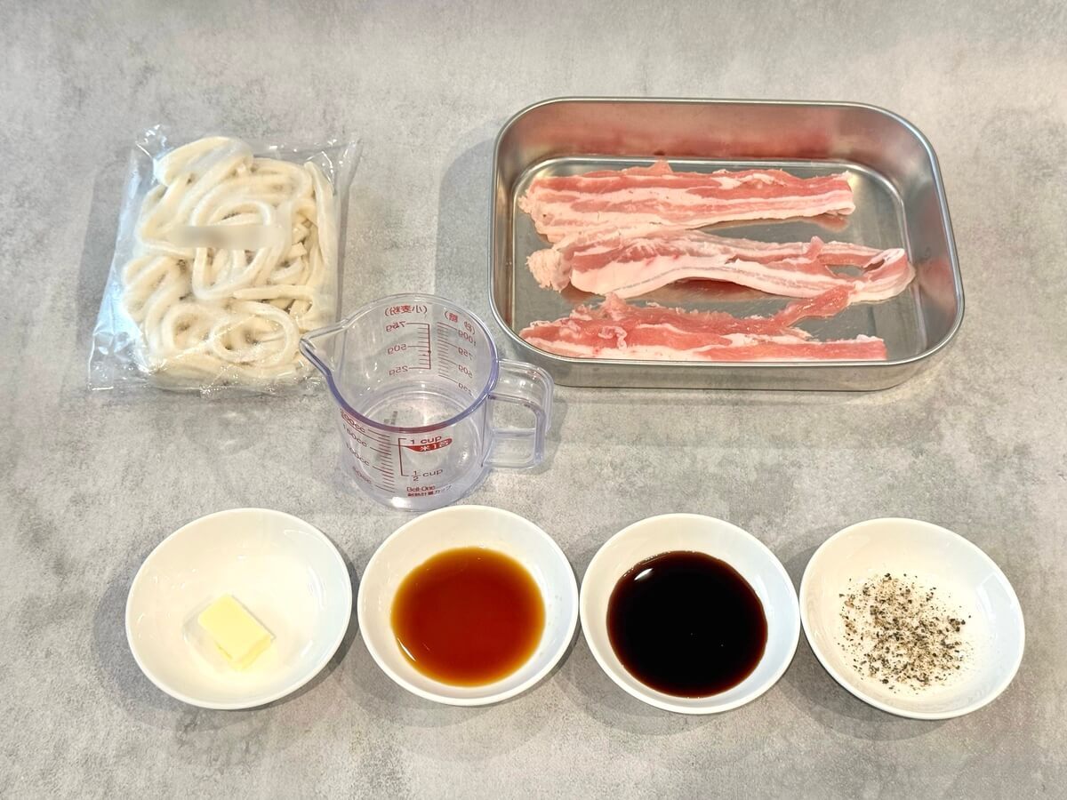 りゅうさん「豚バラのコク旨バターうどん」のレシピ