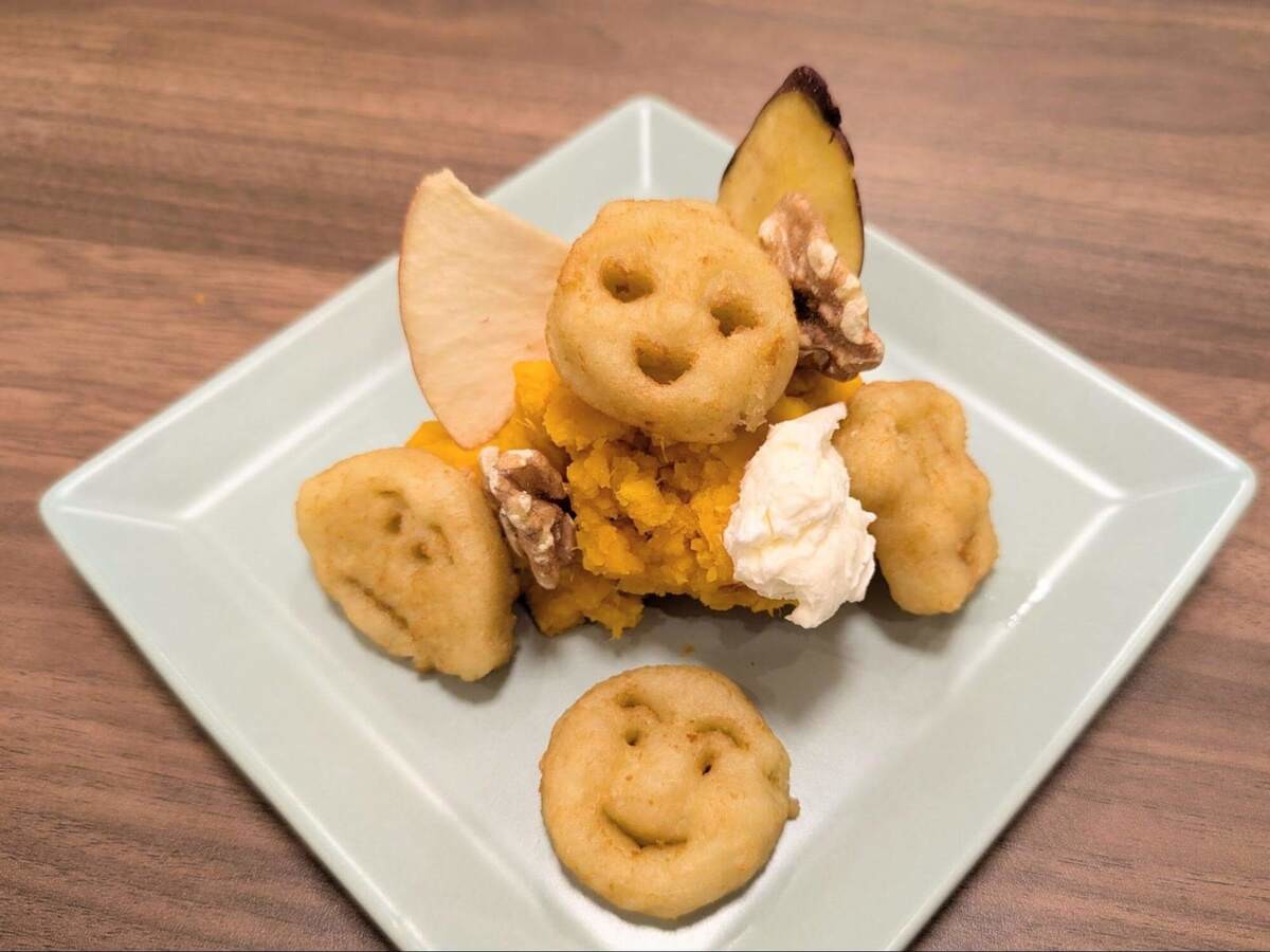 「アンパンマンポテトとかぼちゃのディップサラダ」のレシピ