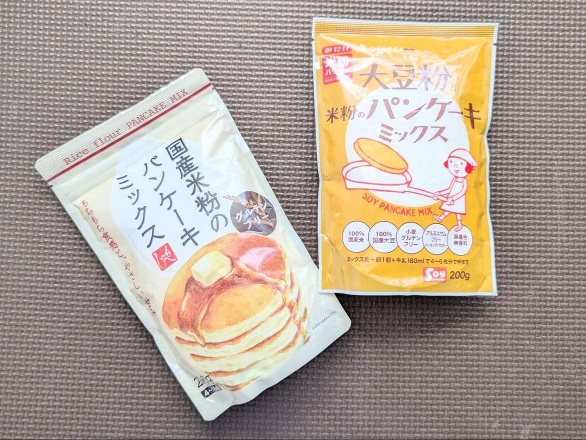 大豆粉と米粉のパンケーキミックス