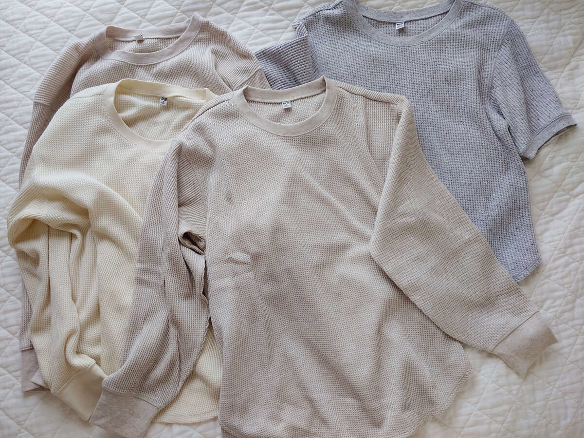 「ユニクロ冬服」カーディガン&シャツ