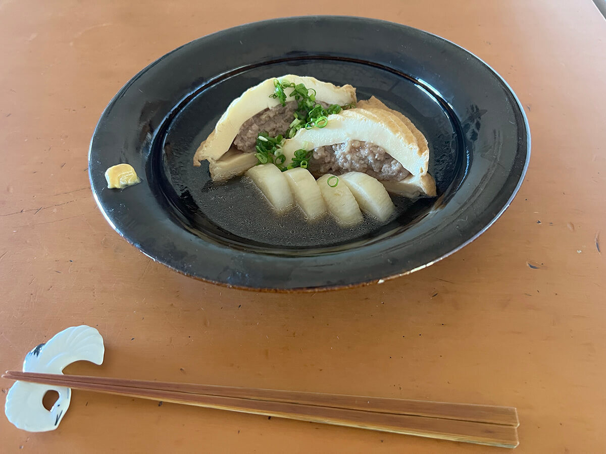 厚揚げの肉詰め煮
