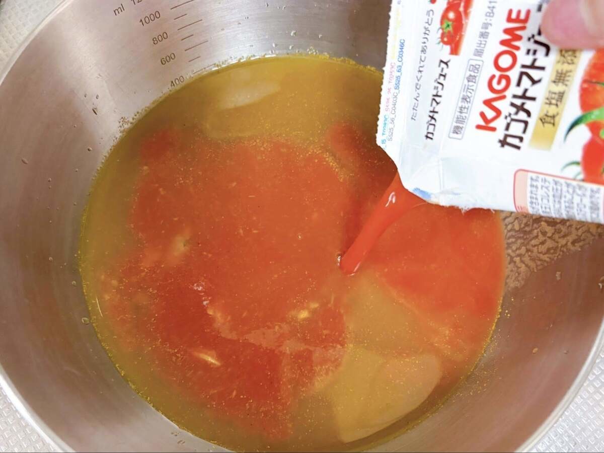 あさり缶の冷やしトマトカレー