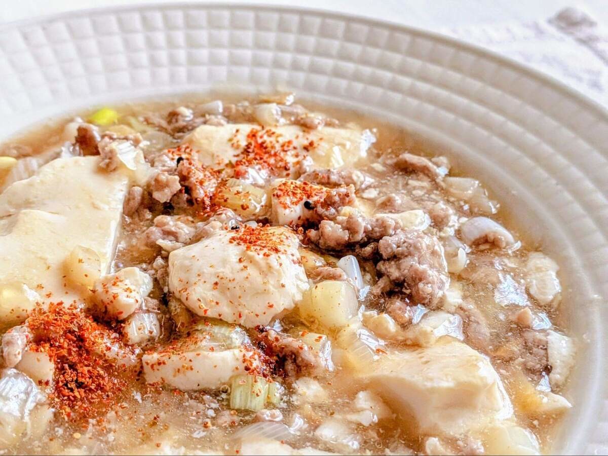 豆腐とひき肉の煮物