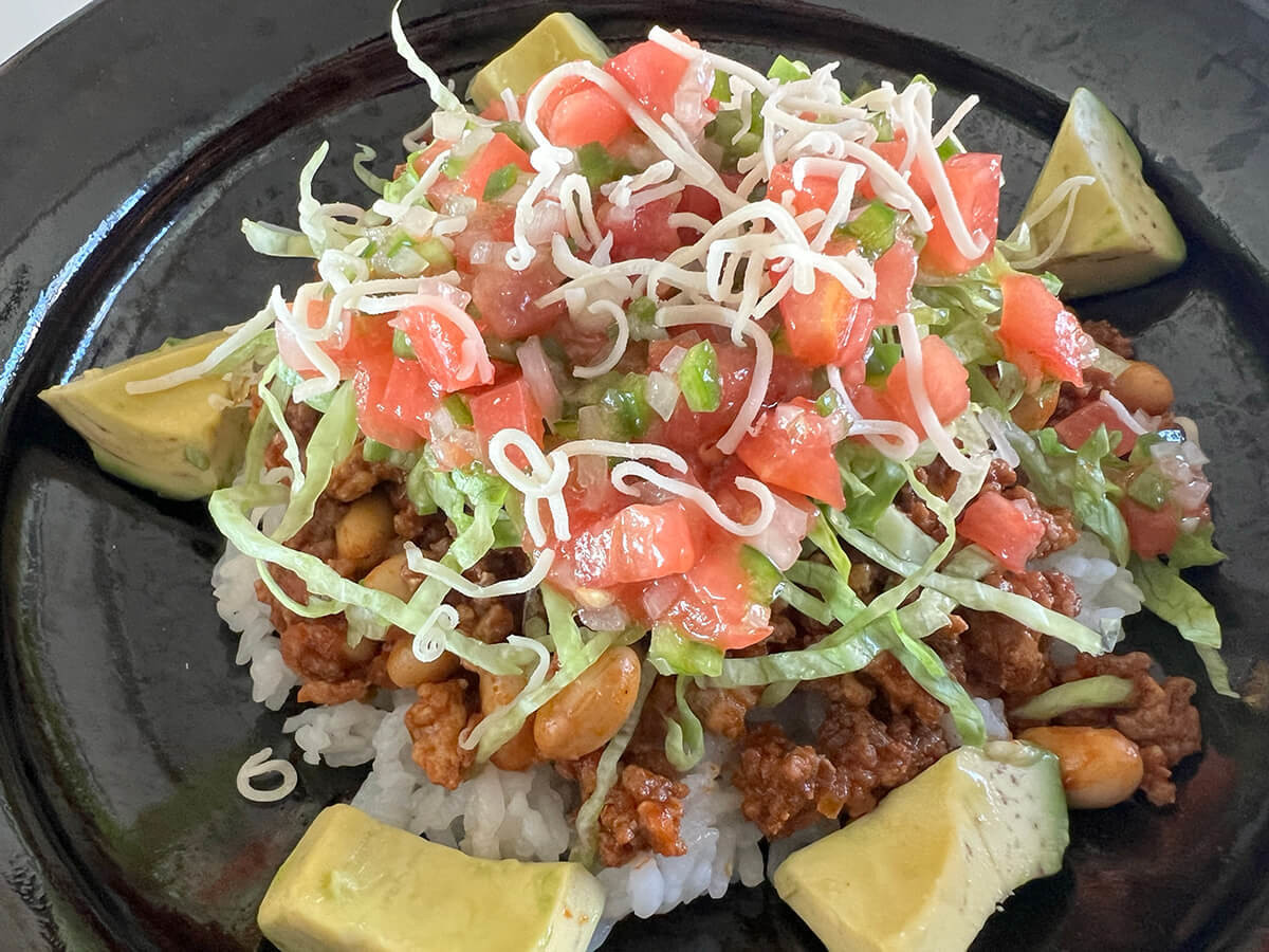 和田明日香さん「タコライス 蒸し大豆入り」