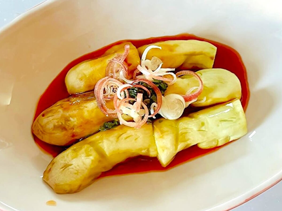 蒸しなすのやみつき大葉だれ