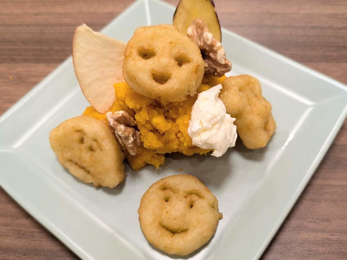 「アンパンマンポテトとかぼちゃのディップサラダ」のレシピ