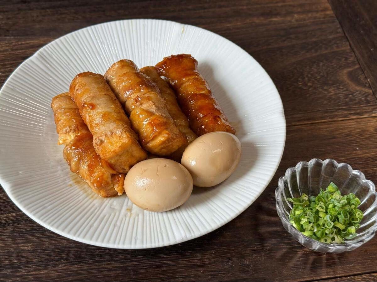 まるみキッチンさん「厚揚げの豚バラ巻き」のレシピ