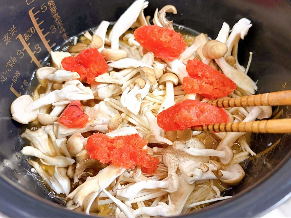明太きのこ炊き込み御飯