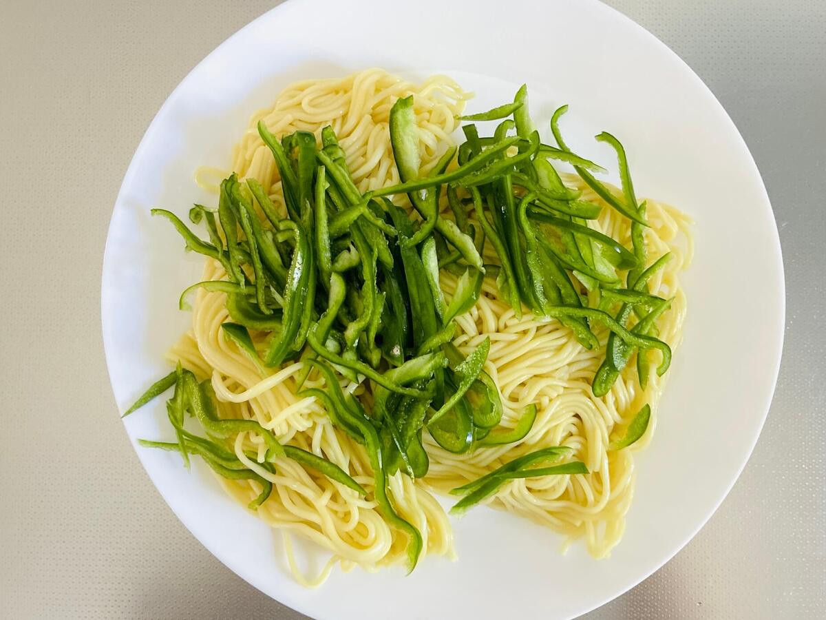 レンチン長ネギ和え麺