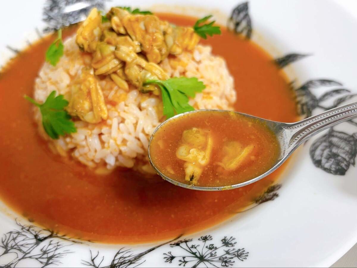 あさり缶の冷やしトマトカレー