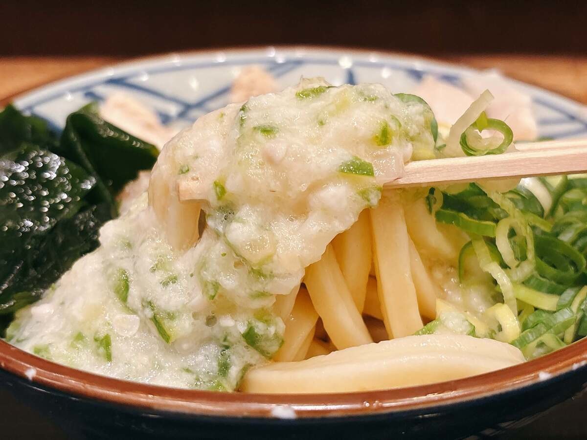 丸亀製麺「ねばとろ鶏ぶっかけ」
