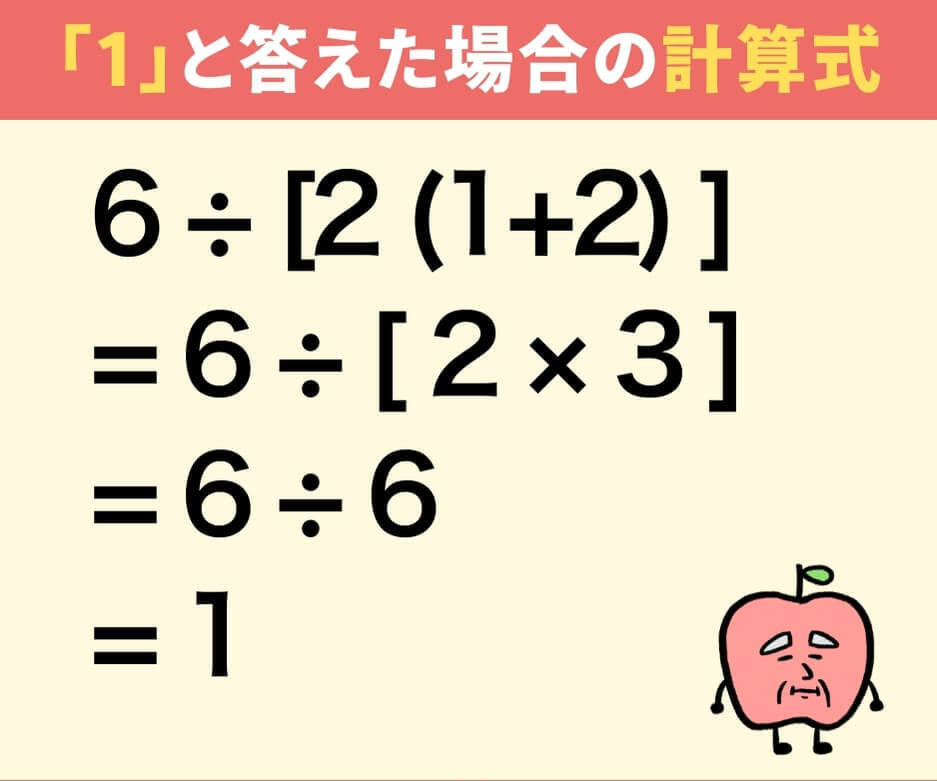 6÷2(1+2)はいくつ？
