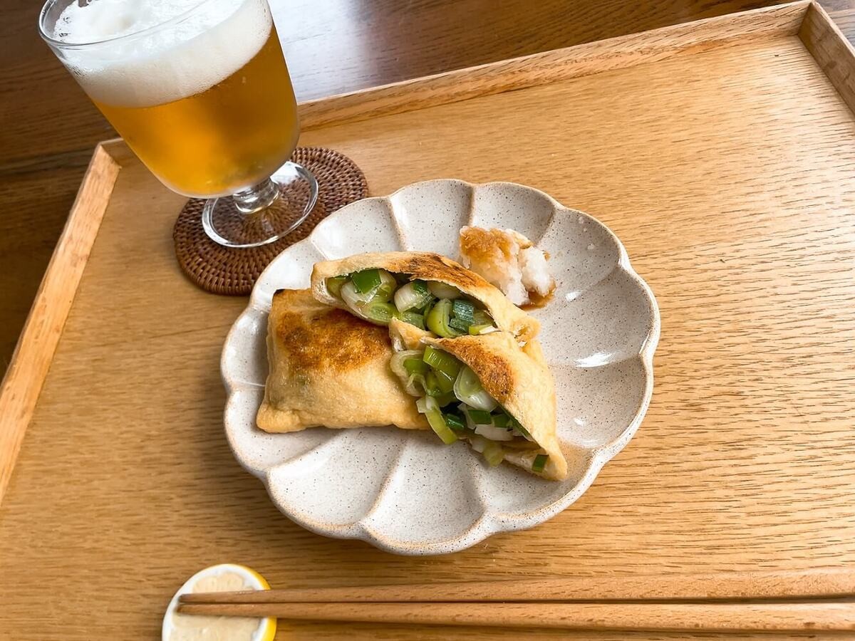 ねぎの油揚げサンド