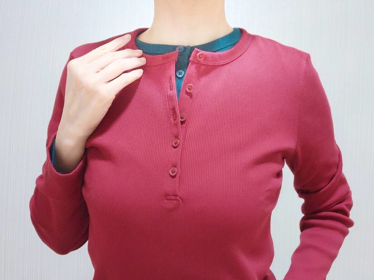 「リブヘンリーネックT」