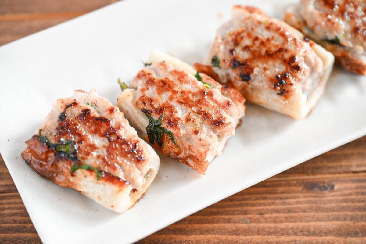 「大葉のちくわ餃子」