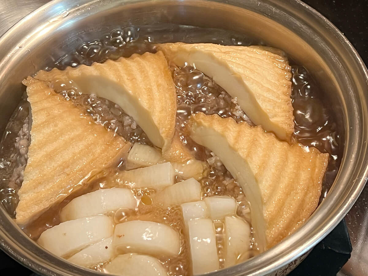 厚揚げの肉詰め煮