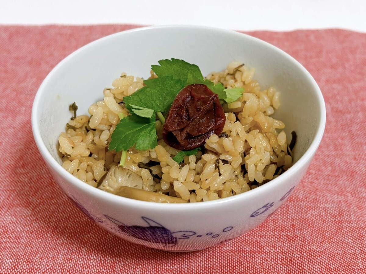 塩昆布で！シャウとしめじの炊き込みご飯