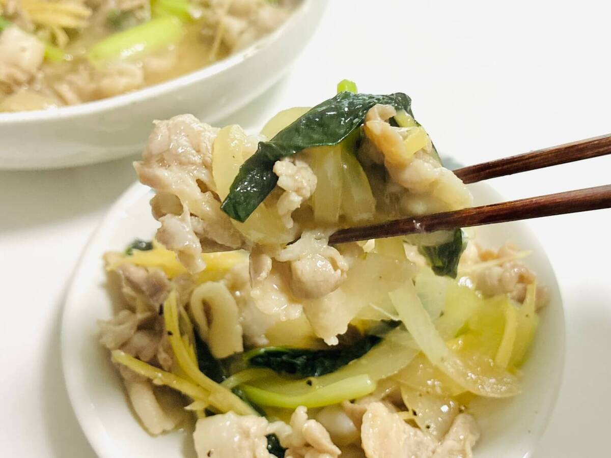 ショウガたっぷり豚バラ炒め