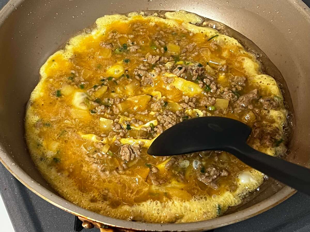 肉そぼろの卵焼き