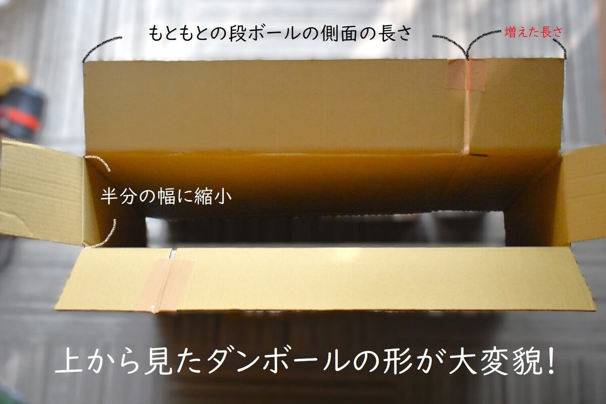 ダンボールに細長いものを入れたいけど入らない！