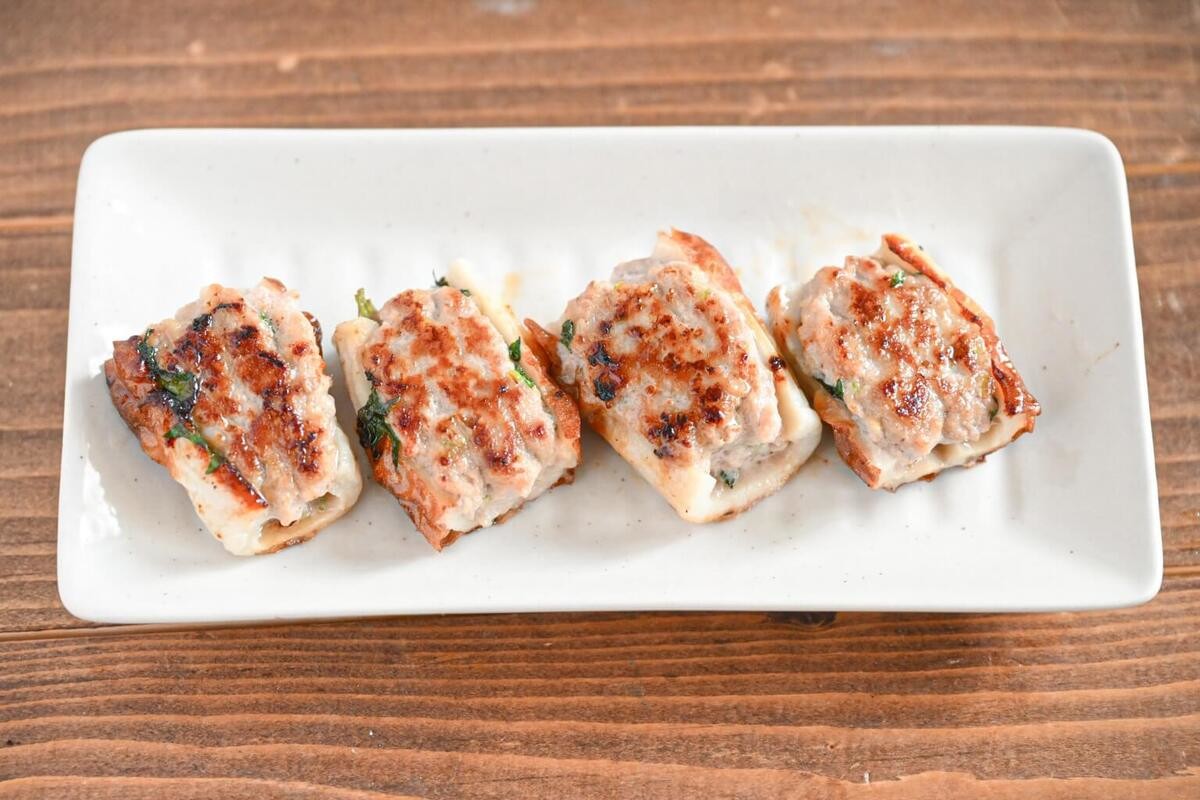 「大葉のちくわ餃子」