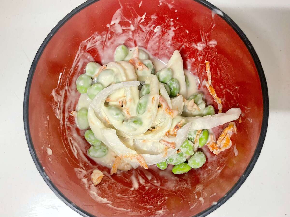 栗原はるみさん「枝豆とたまねぎのかき揚げ」