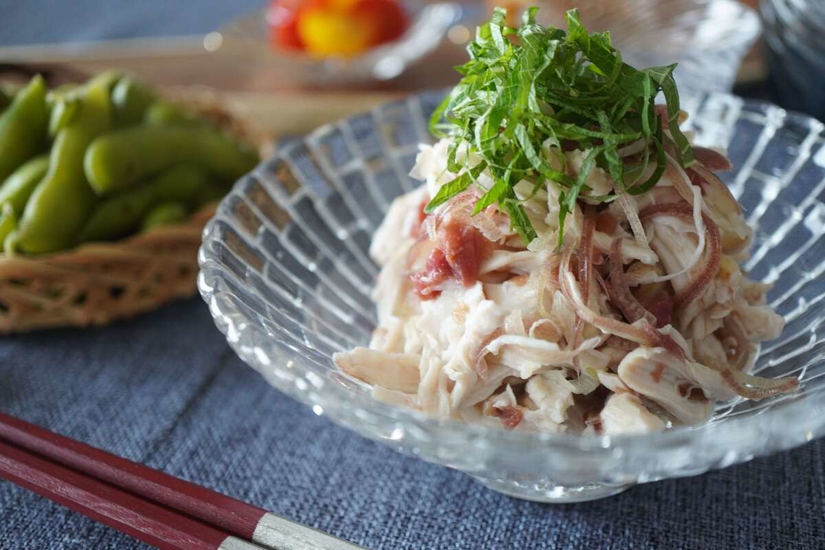 谷真海さん「ささ身とみょうがの梅あえ」