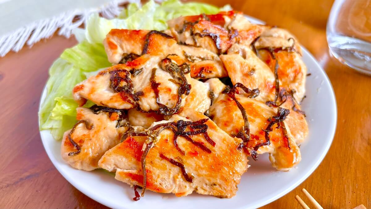 鶏むね肉の塩昆布チーズ焼き