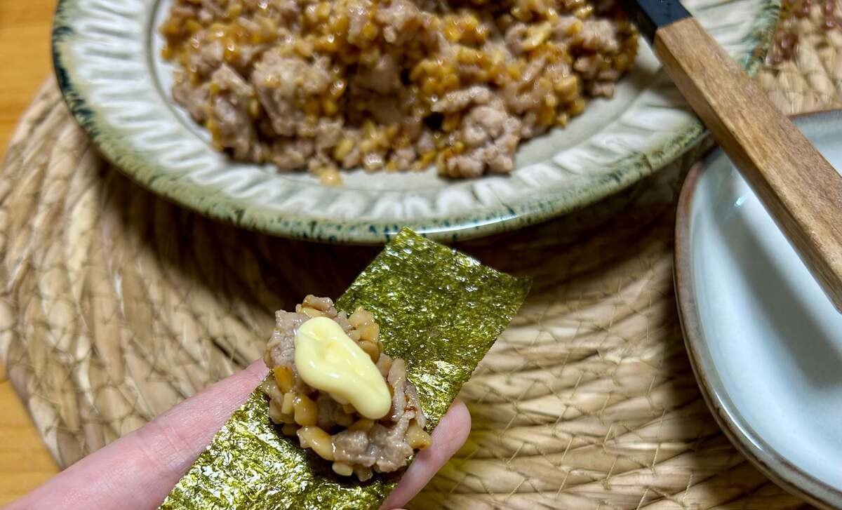 間宮祥太朗さん「ひき肉&納豆炒め」のレシピ