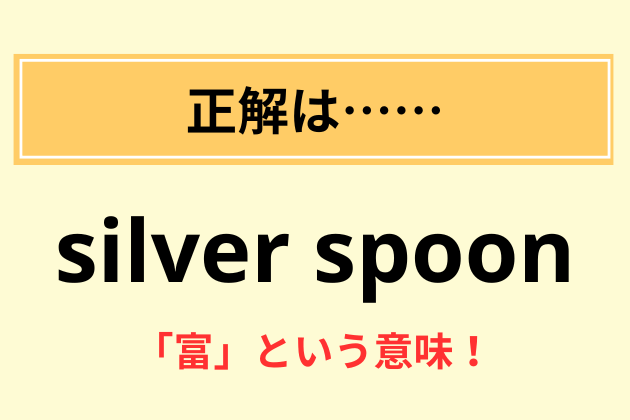 【私の夫と結婚して】“silver spoon”の意味は？