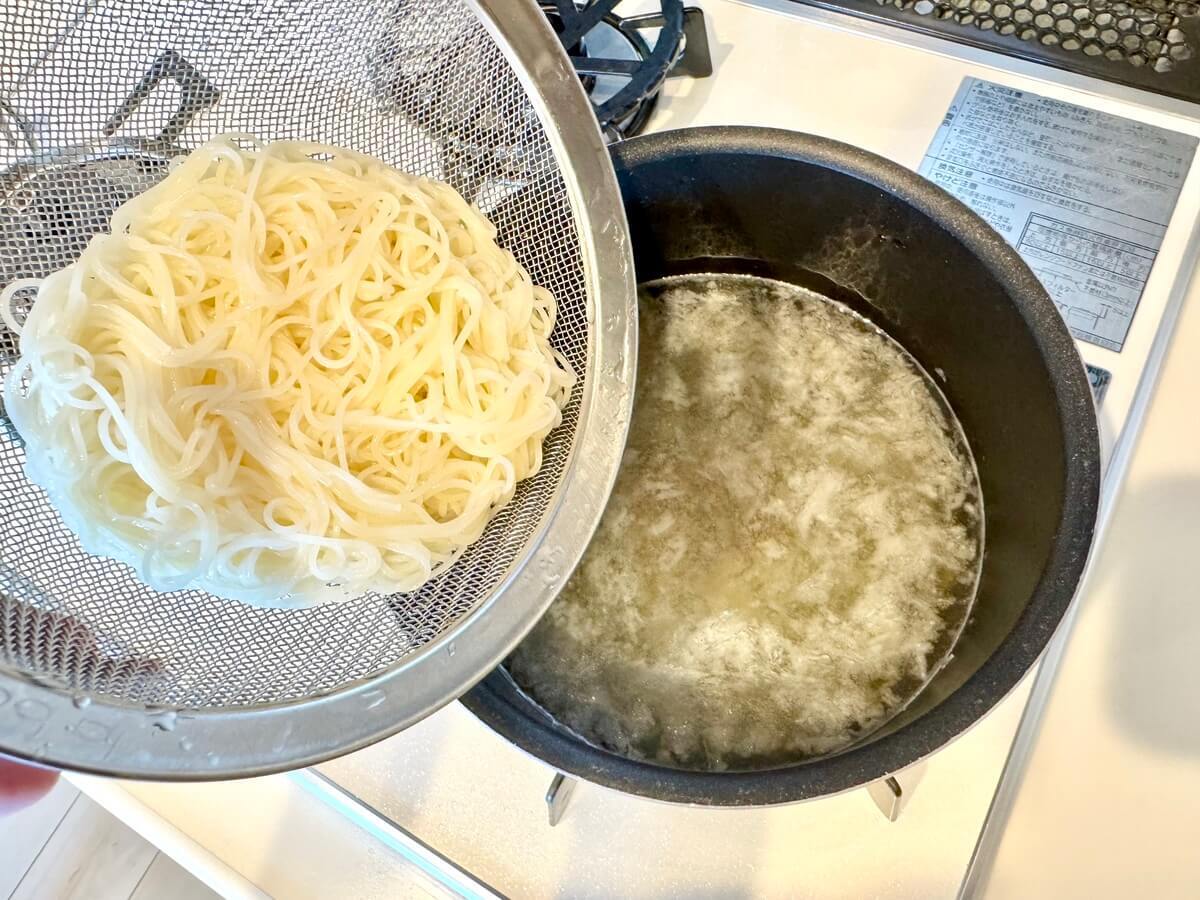 薬味たっぷり〆のそうめん