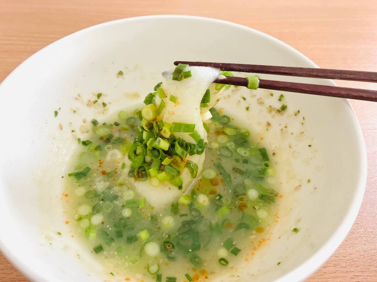 サッポロ一番でお変わり ねぎだくスープ餅