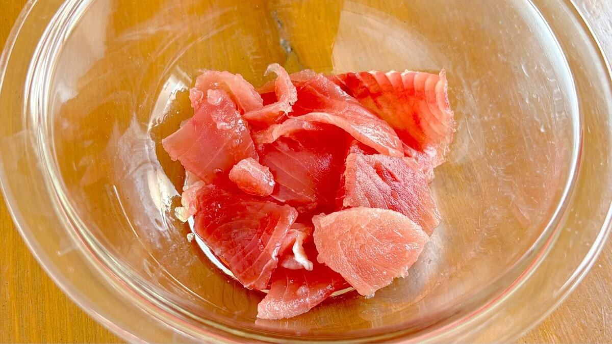 マグロのさっぱりごまポンあえ