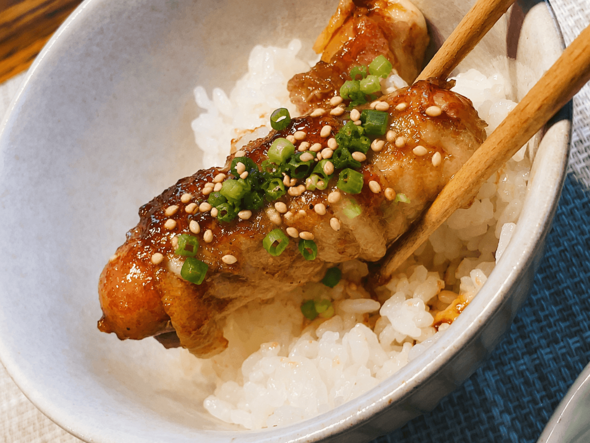 ウインナーのチーズ豚バラ肉巻き