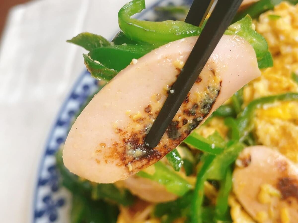 5時に夢中!「魚肉ソーセージとピーマンの卵炒め」