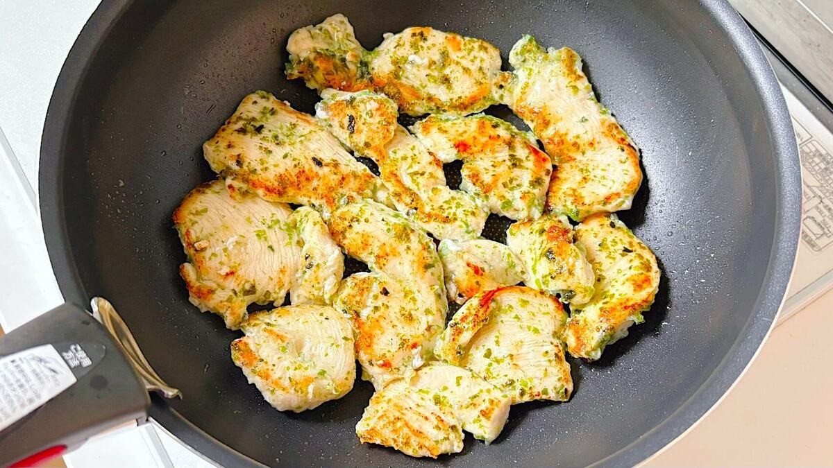 鶏胸のり塩バター焼き
