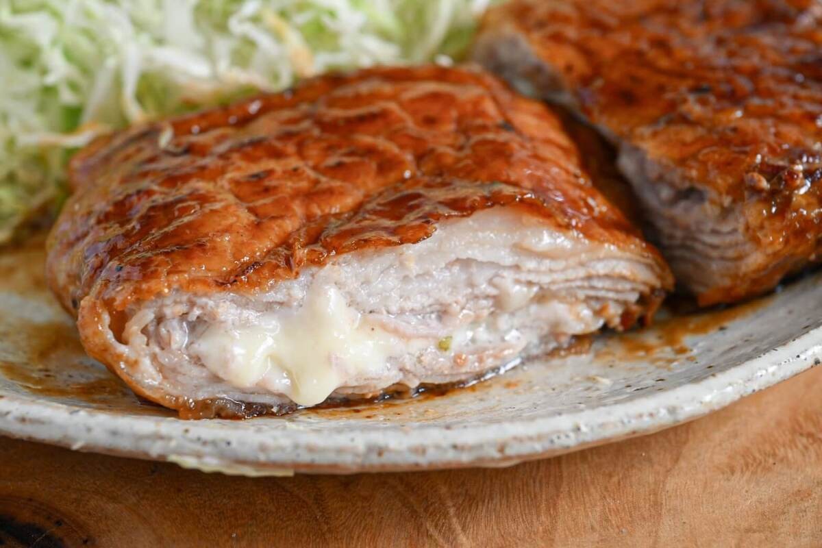 豚バラ肉の大葉チーズ
