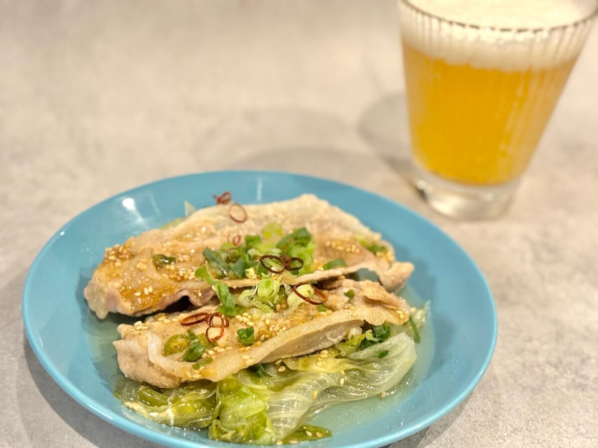 豚レタス蒸し