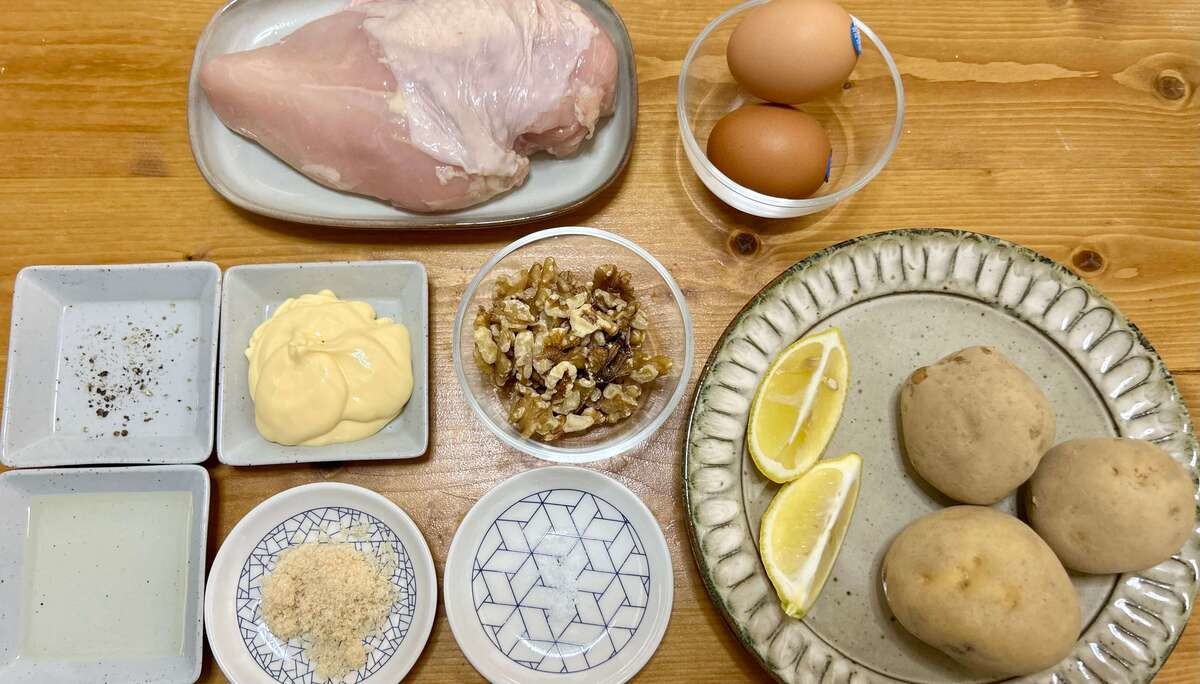 笠原将弘さん「鶏胸ソテー ポテトサラダ添え」のレシピ