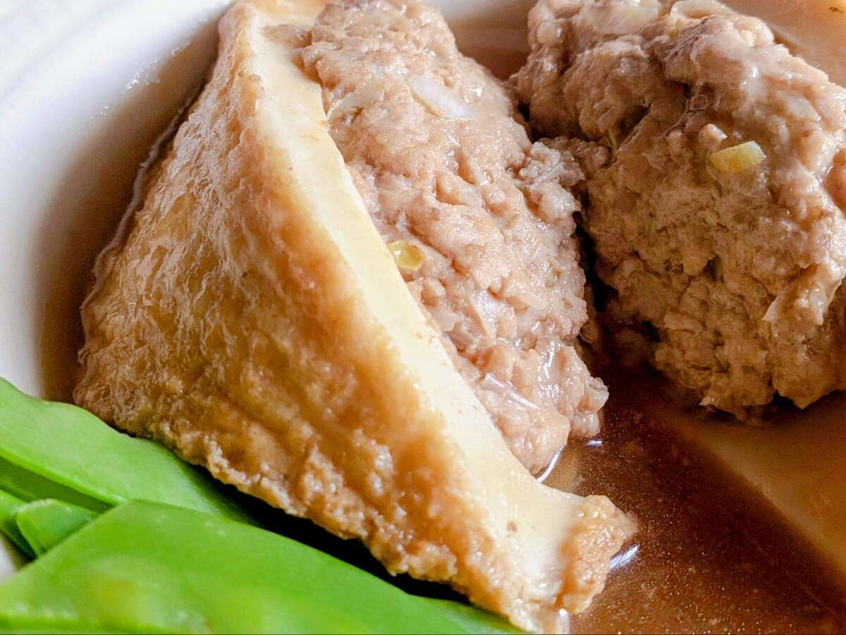 厚揚げの肉詰め