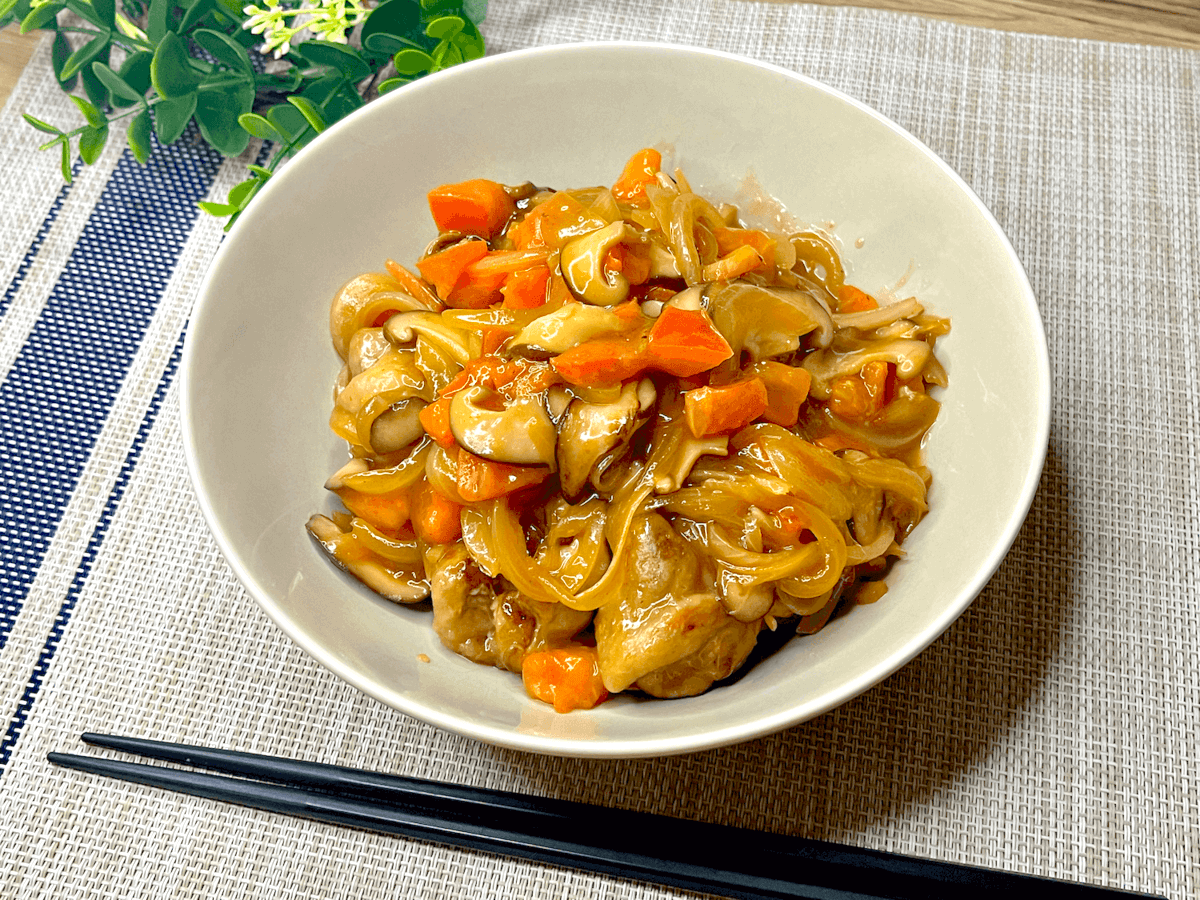 大庭英子さん「豚こまの丸め焼き 甘酢あん」