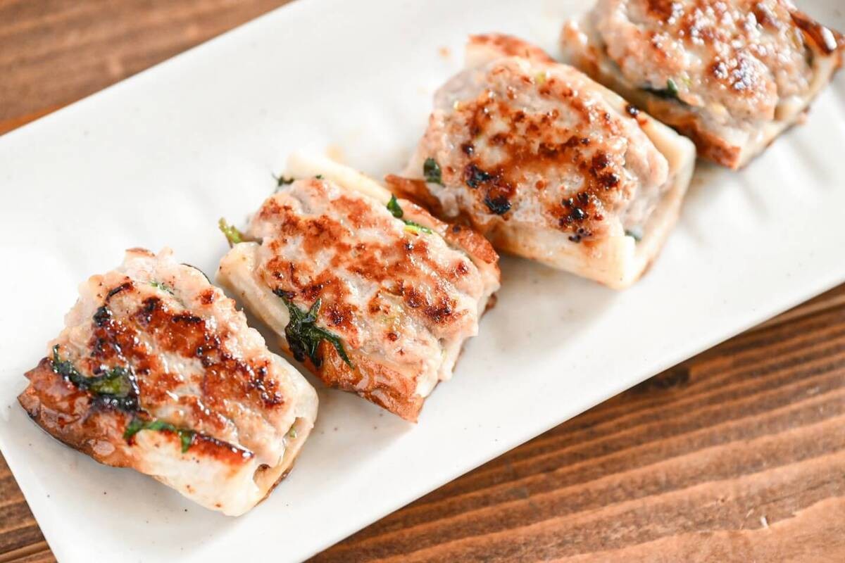 「大葉のちくわ餃子」